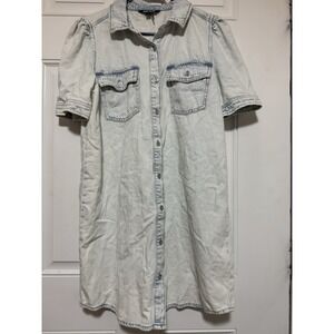 DKNY‎ Jeans Women's Denim Shirt Dress Size Medium Light wash